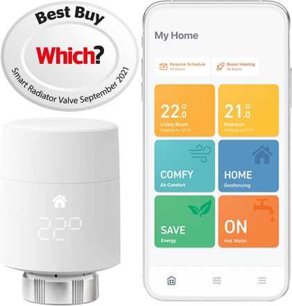 Tado Smart Radiator Valve and Smartphone App Which? Magazine Best Buy Smart Radiator Valve September 2021